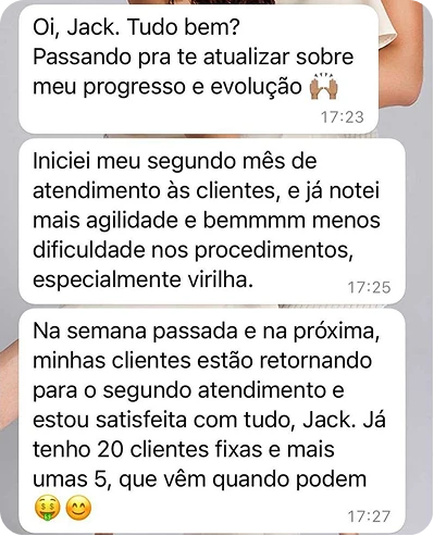 Depoimento de aluna no WhatsApp